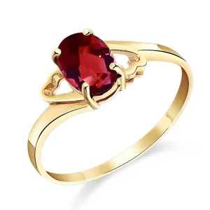 0.9 Carat 14K Solid Yellow Gold Nearly Outstanding Garnet Ring