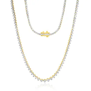 14ct Yellow Gold 5 Carats Diamond Necklace with 139 Brilliant Diamonds 43cm