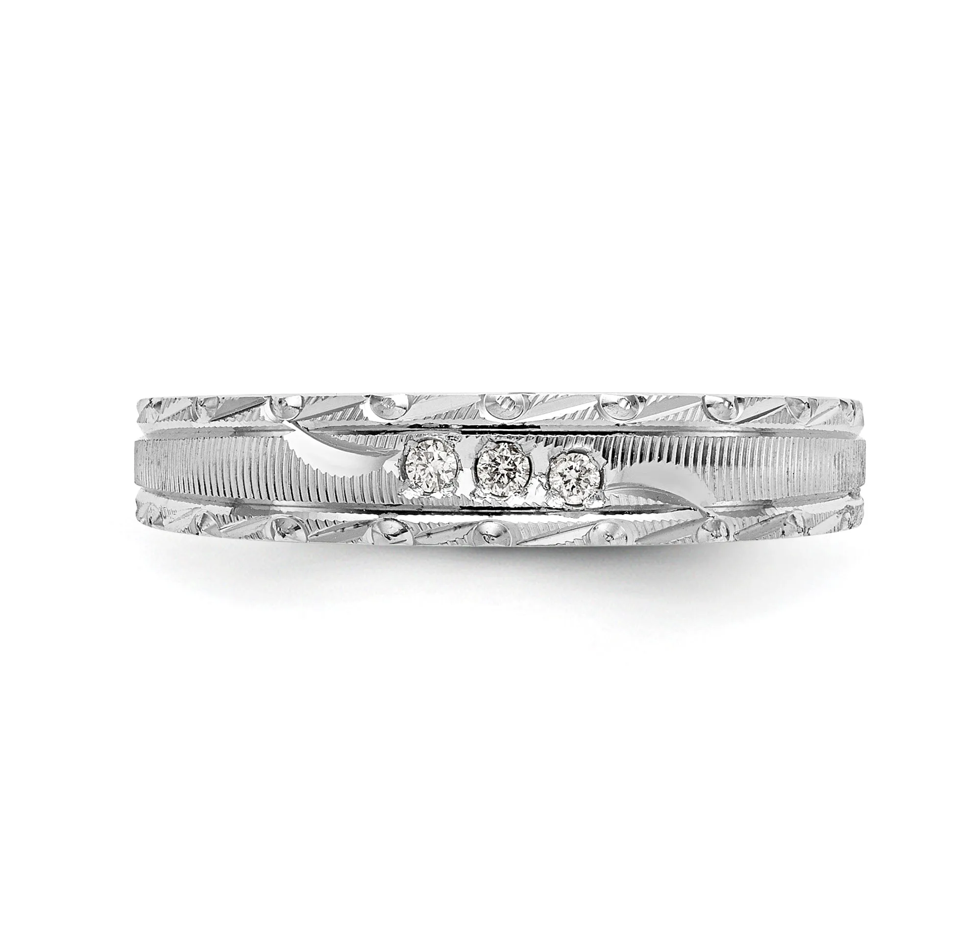 14k White Gold Round D.C Ladies Wedding Ring