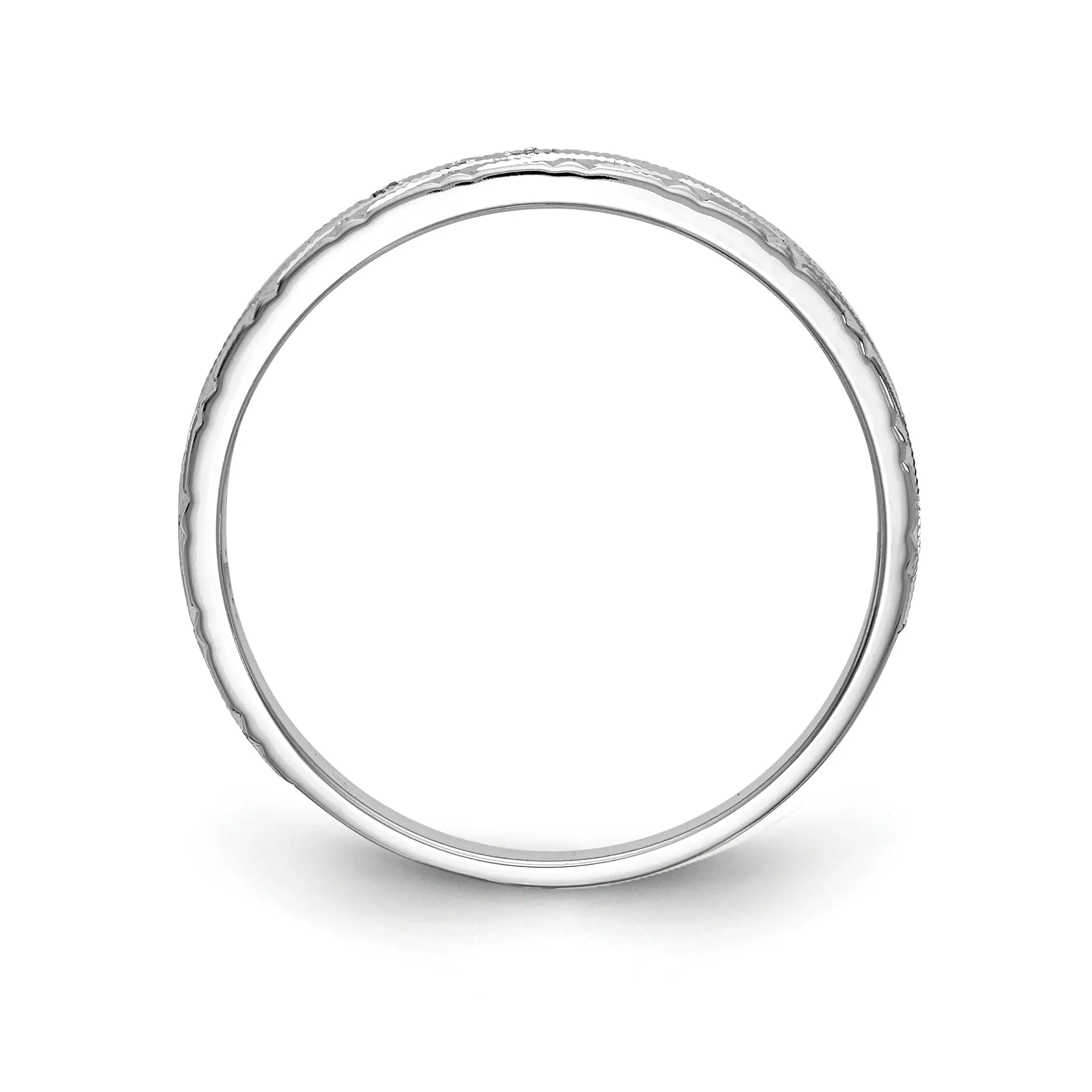 14k White Gold Round D.C Ladies Wedding Ring