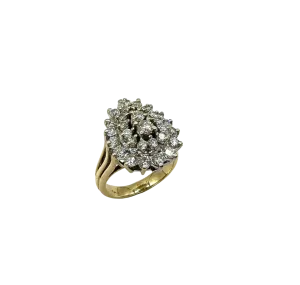 1.50 ctw Pear Shaped Cluster Diamond Ring