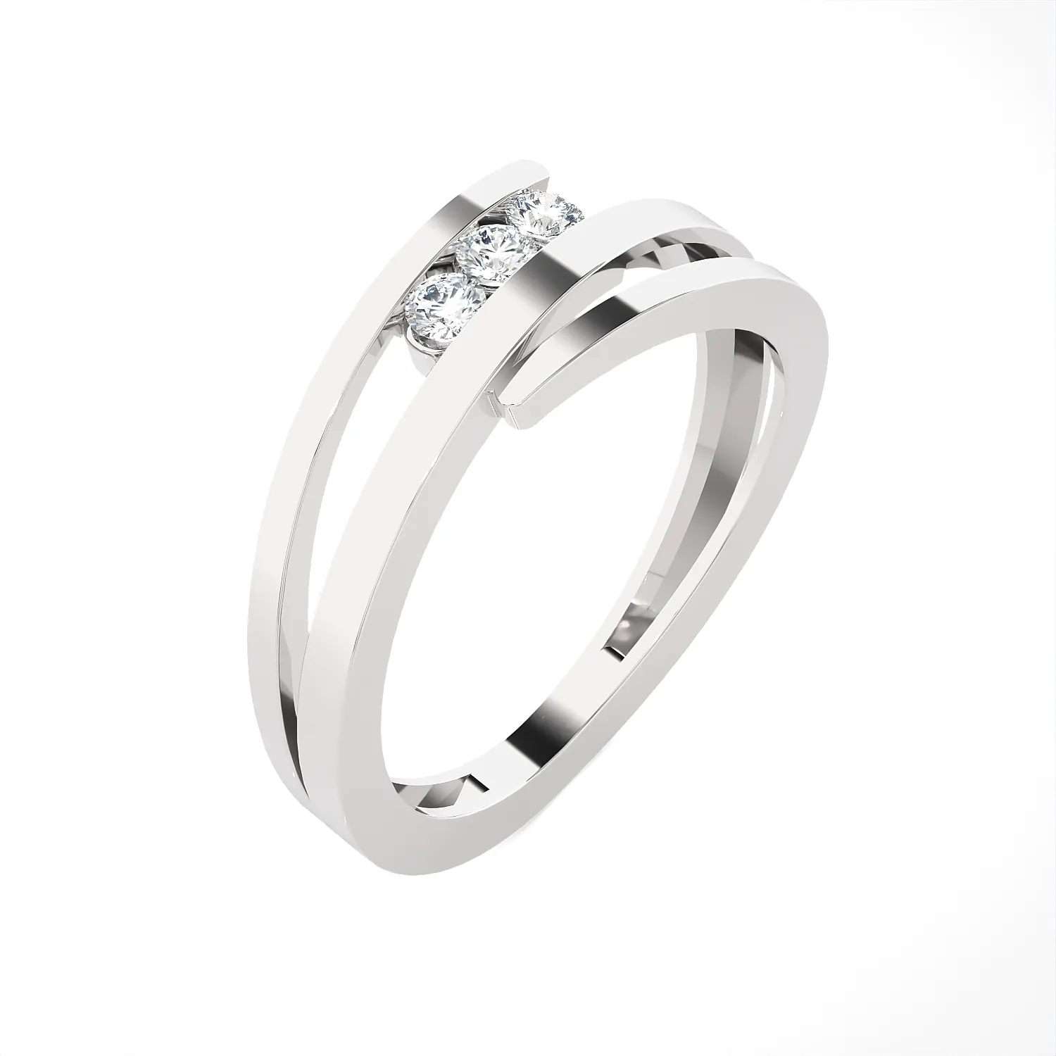 1/6 ctw Round Three Stone Lab Grown Diamond Ring