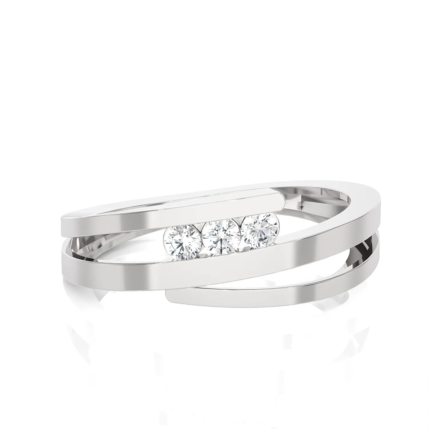 1/6 ctw Round Three Stone Lab Grown Diamond Ring