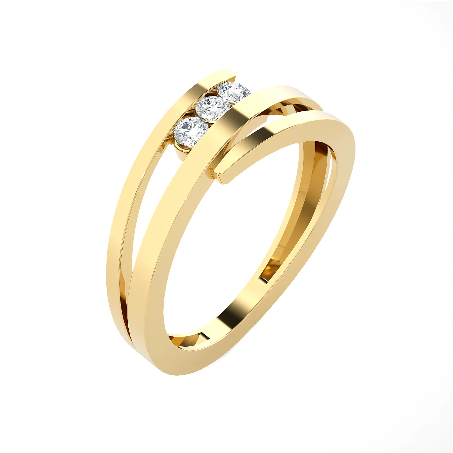 1/6 ctw Round Three Stone Lab Grown Diamond Ring