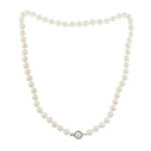 16-Inch Cultured Pearl Strand with Sterling Silver