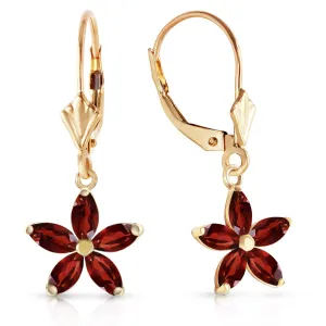 2.8 Carat 14K Solid Yellow Gold Starglow Garnet Earrings