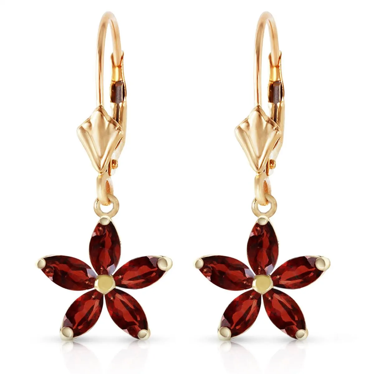 2.8 Carat 14K Solid Yellow Gold Starglow Garnet Earrings