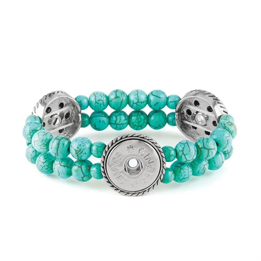 3-Snap Stretch Turquoise Bracelet