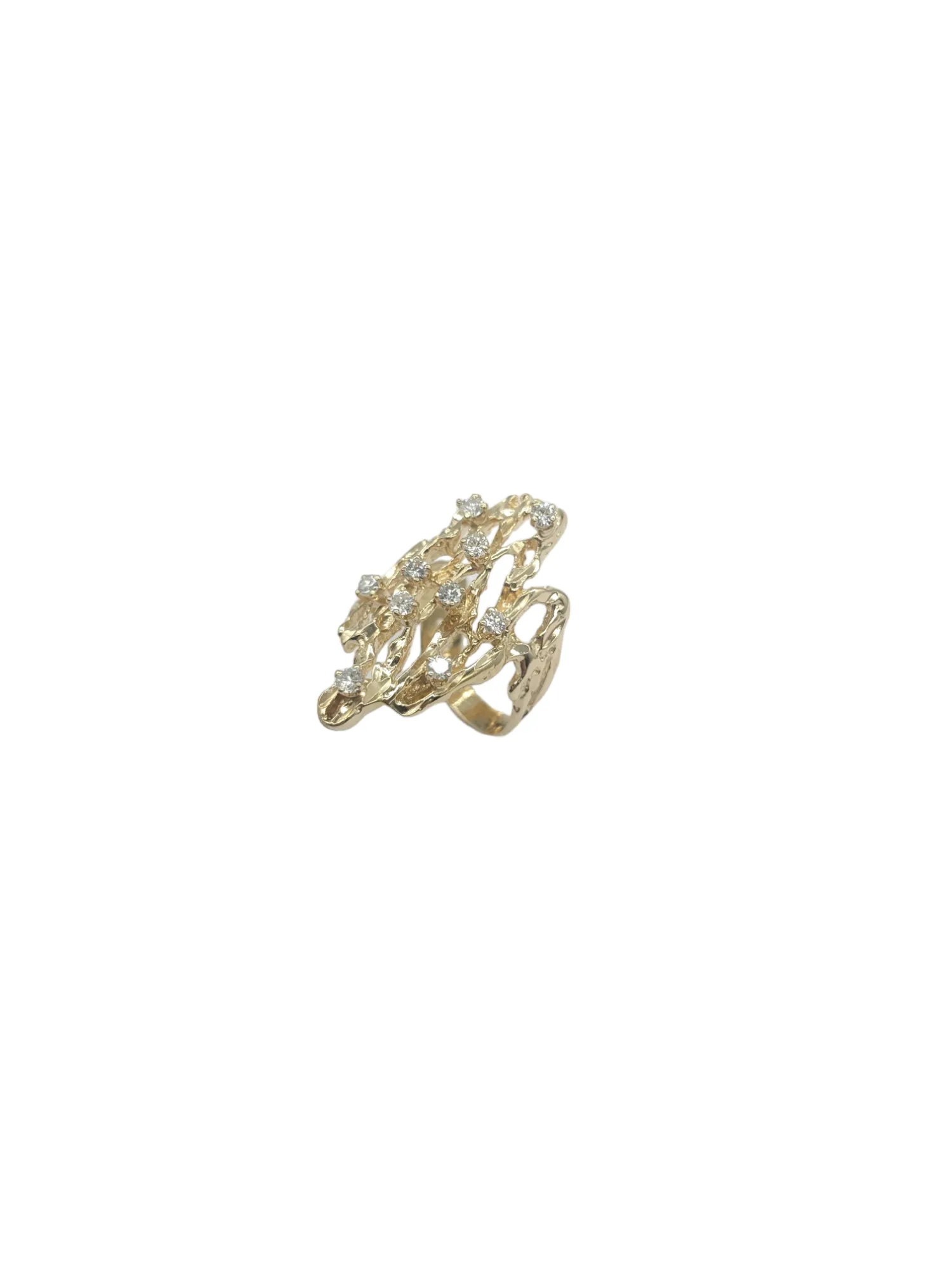 3/4 Carat Diamond Nugget Cutout Ring