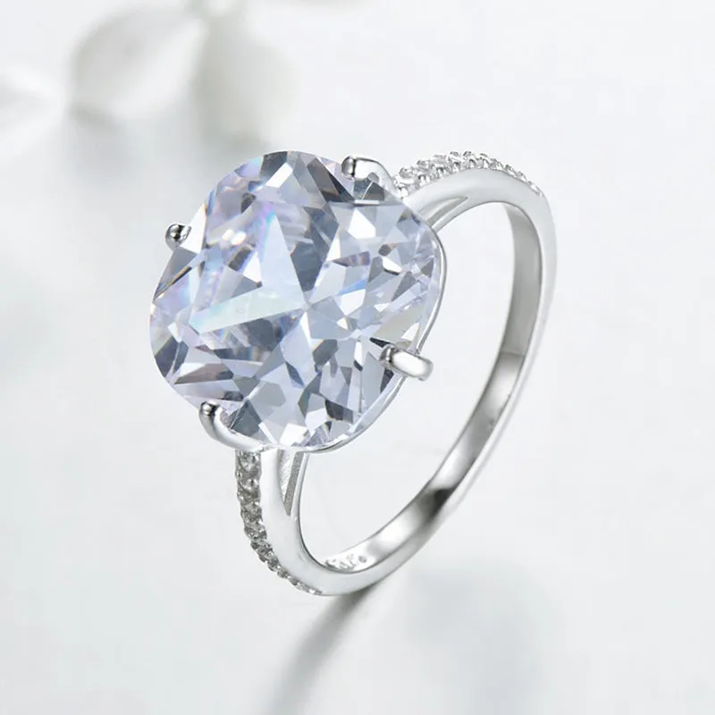 5-Carat Sterling Silver Zircon Ring: A Modern Statement Piece for Women