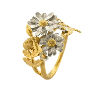 Alex Monroe Posy Bloom Bee Ring