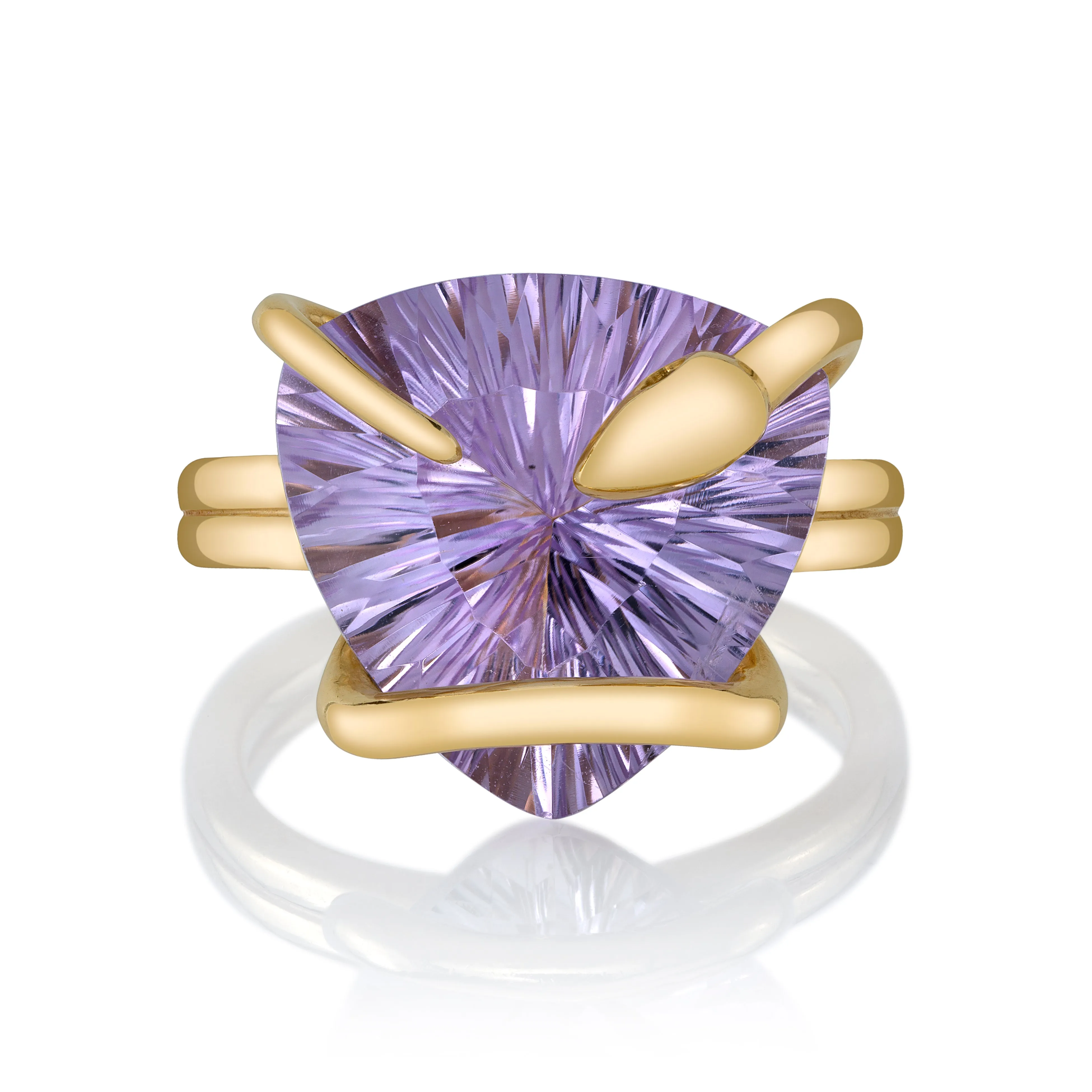 Amethyst Trillion Snake on the Rocks Ring