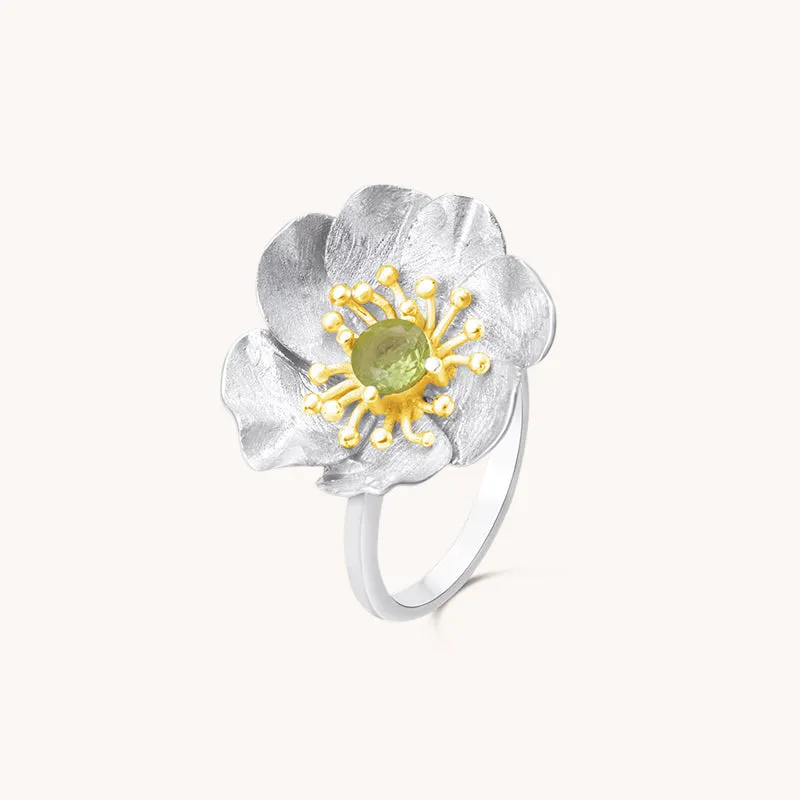 Anemone Silver Adjustable Ring W.