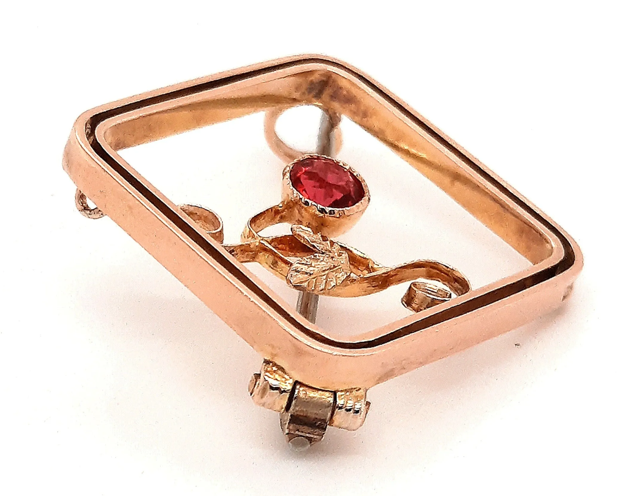 Antique Garnet Yellow Gold Brooch Circa 1900