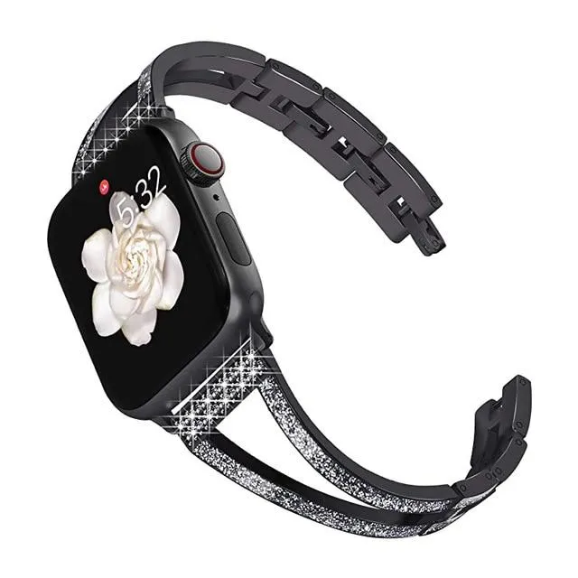 Apple Series 7 6 5 4 Band Luxury Metal Diamond Elegant Bracelet Strap