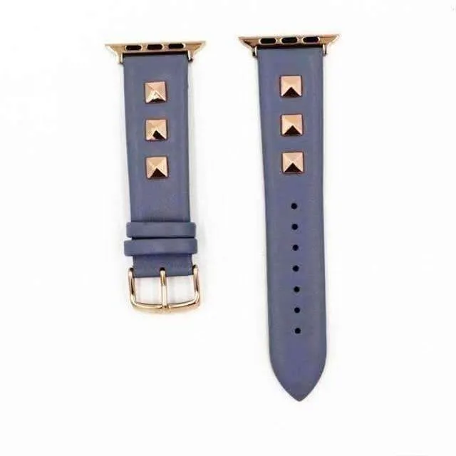 Apple Watch Band, Punk Studded Leather Rivets studs Design, fits iWatch, 38mm, 40mm, 42mm, 44mm  Series 7 6 5 4 3