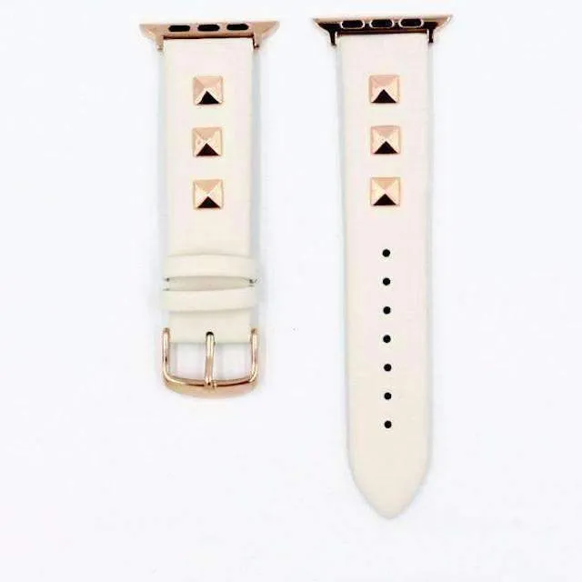 Apple Watch Band, Punk Studded Leather Rivets studs Design, fits iWatch, 38mm, 40mm, 42mm, 44mm  Series 7 6 5 4 3