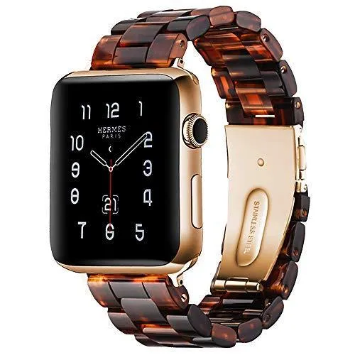 Apple Watch Band Rose Gold Pink Resin Strap iWatch Women Bracelet