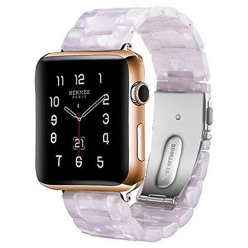 Apple Watch Band Rose Gold Pink Resin Strap iWatch Women Bracelet