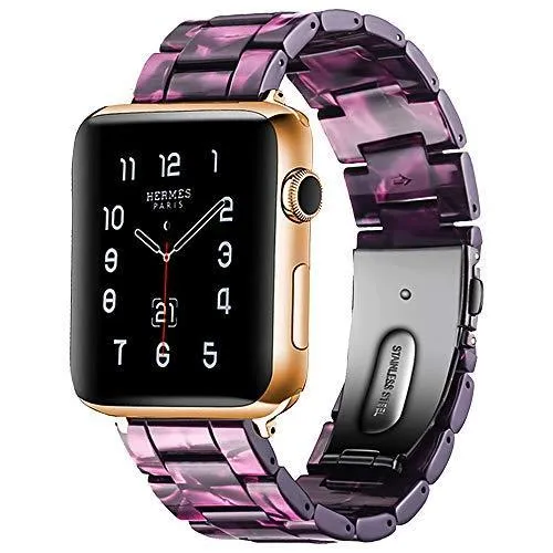 Apple Watch Band Rose Gold Pink Resin Strap iWatch Women Bracelet