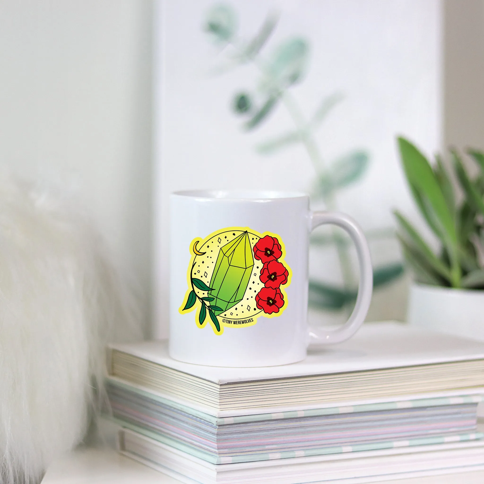 August Crystal & Flower Birthstone Mug