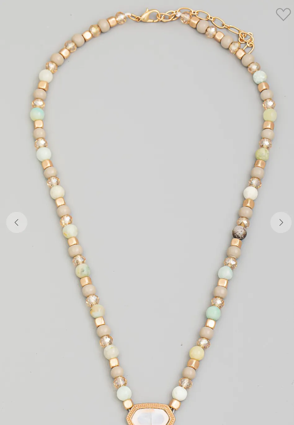 Ball Beaded Stone Necklace(2 colors)