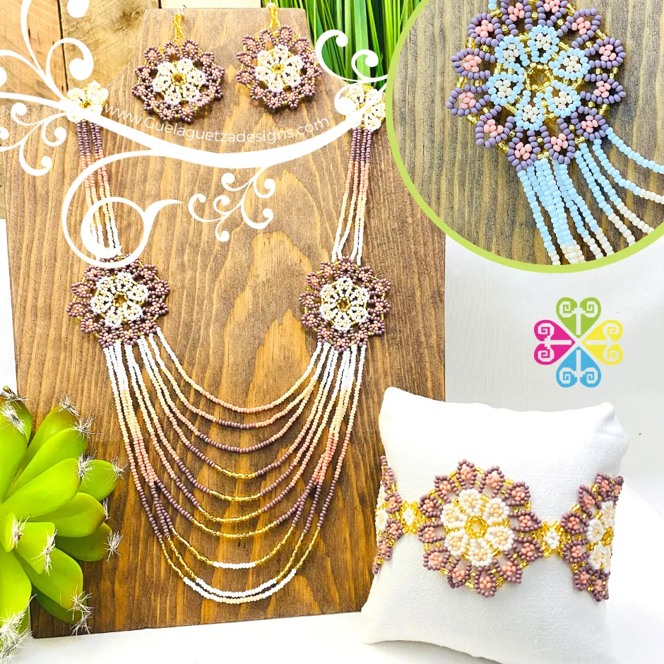 Beaded Dahlia Set