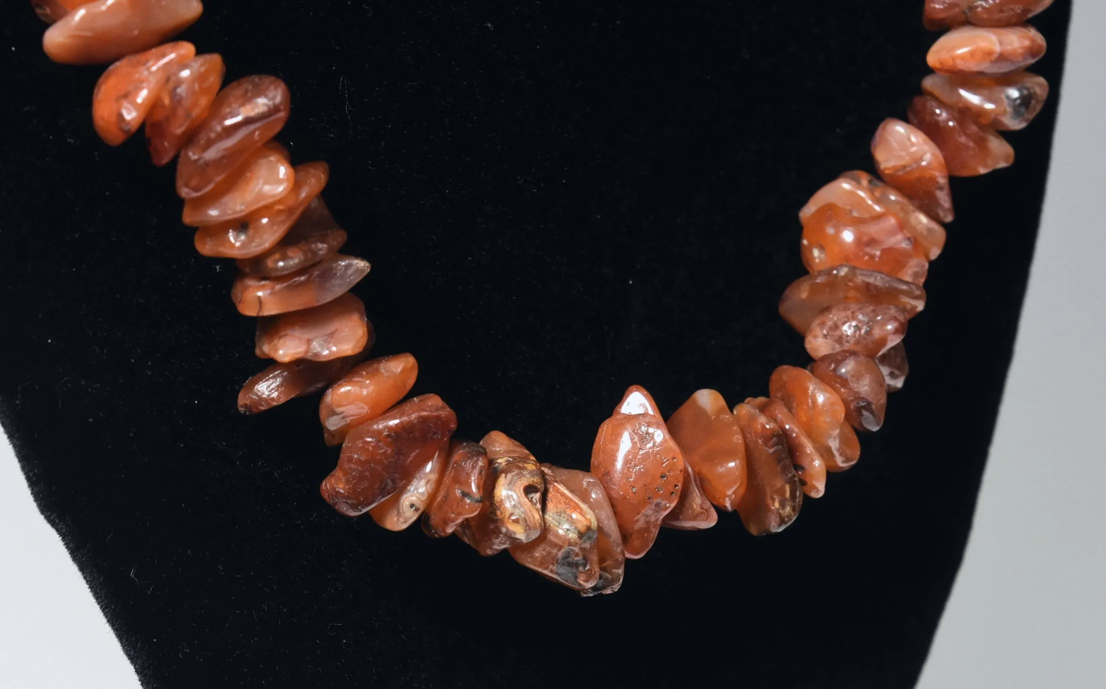 Beautiful HEAVY Carnelian Nugget Bead Necklace