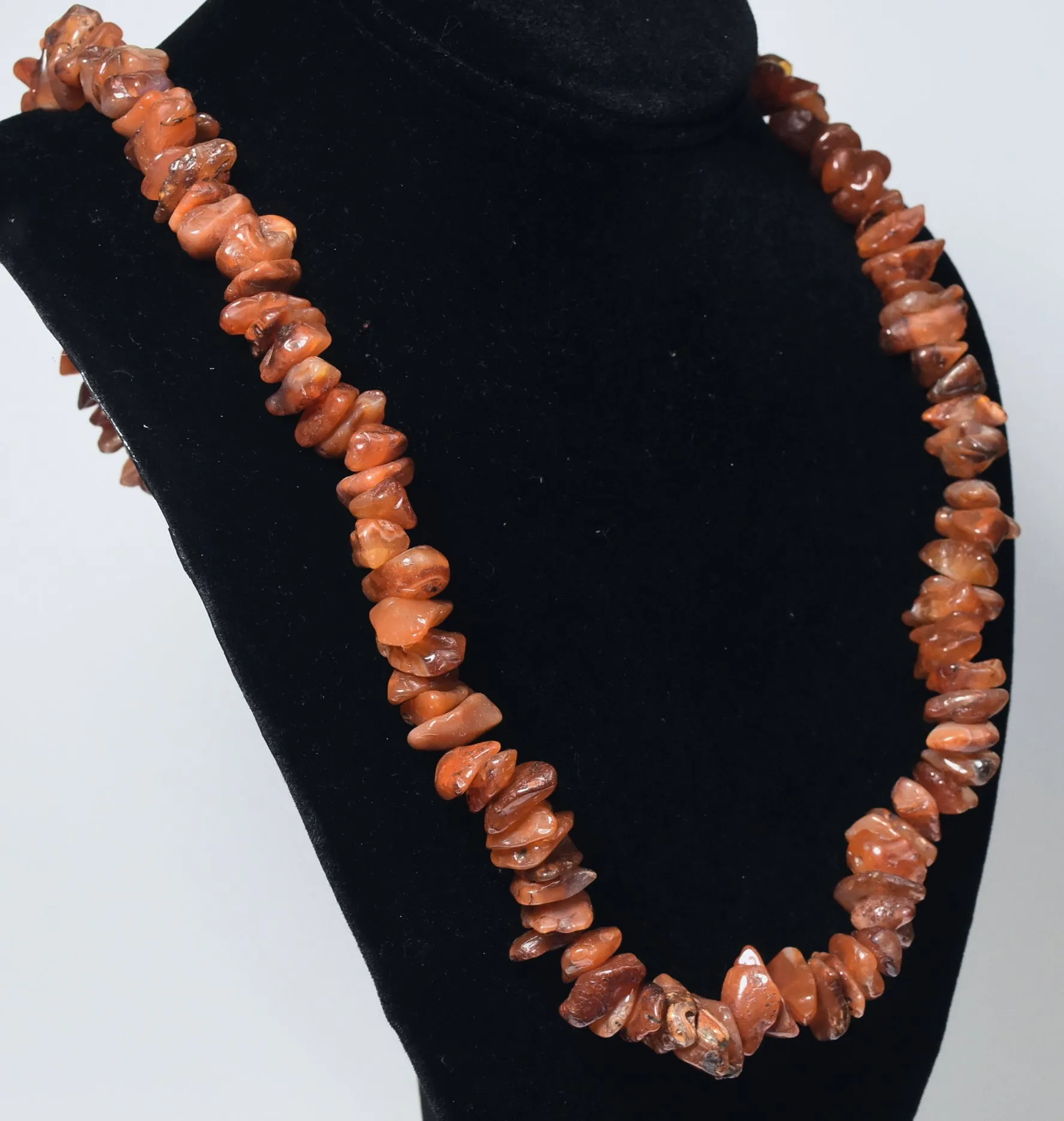 Beautiful HEAVY Carnelian Nugget Bead Necklace