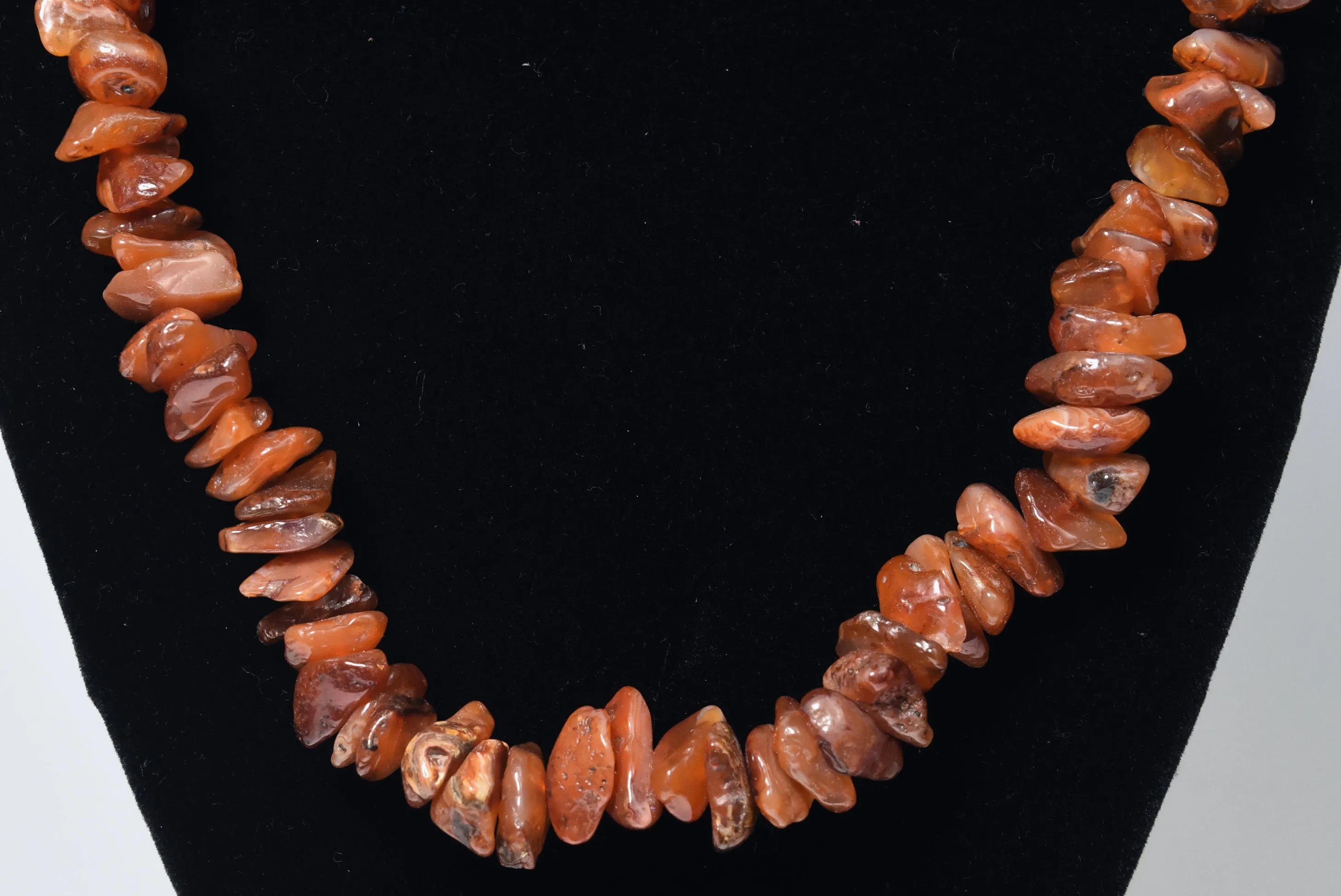 Beautiful HEAVY Carnelian Nugget Bead Necklace