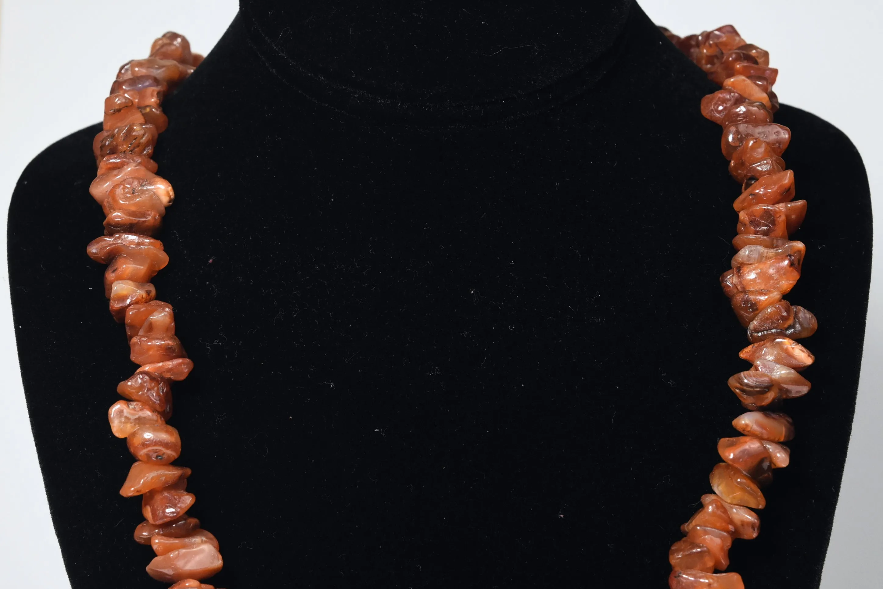 Beautiful HEAVY Carnelian Nugget Bead Necklace