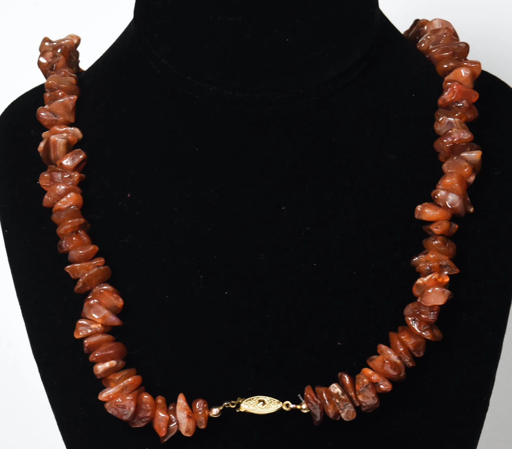 Beautiful HEAVY Carnelian Nugget Bead Necklace