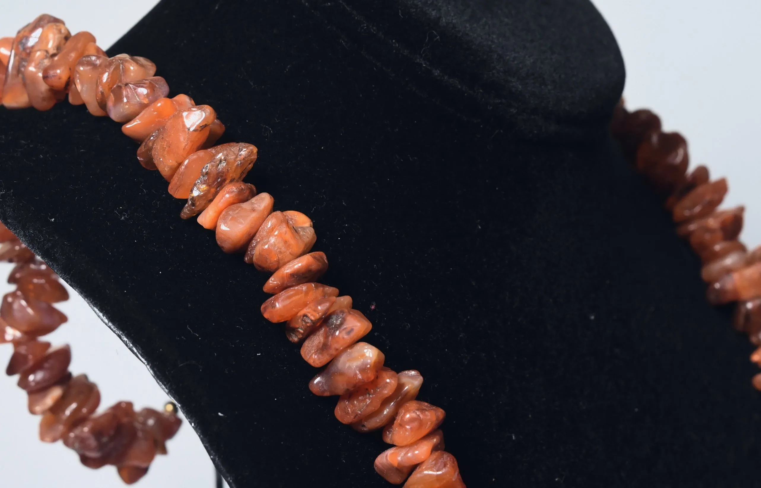 Beautiful HEAVY Carnelian Nugget Bead Necklace