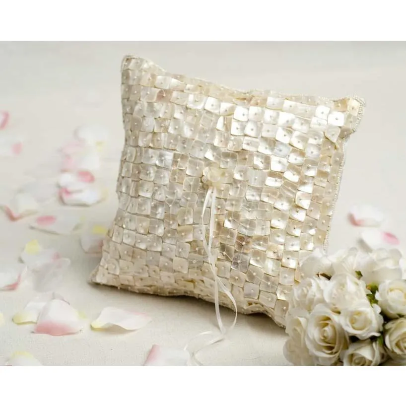 Beautiful Mother of Pearl Shell Ring Pillow