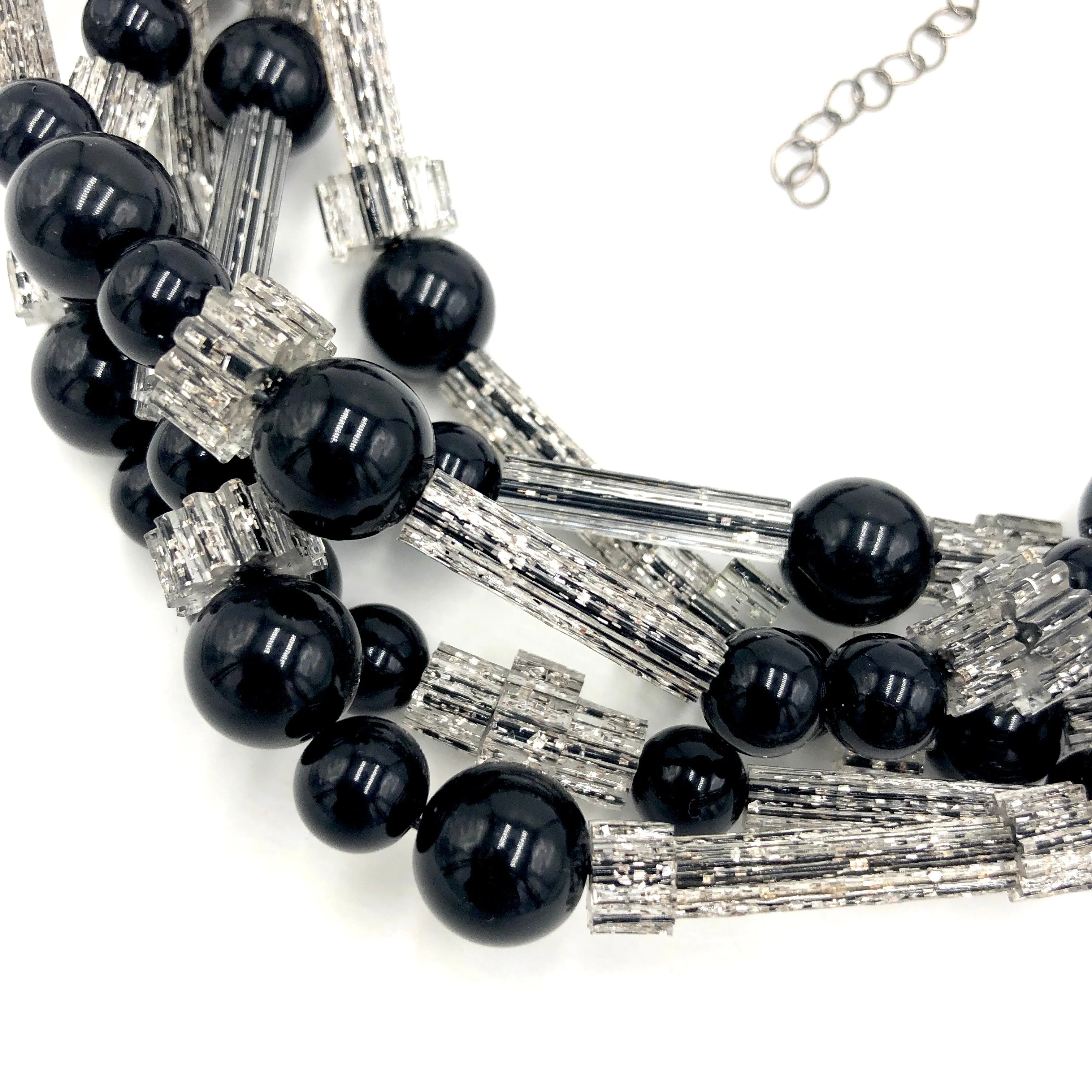 Black & Fractured Sparkle Sylvie Beaded Necklace