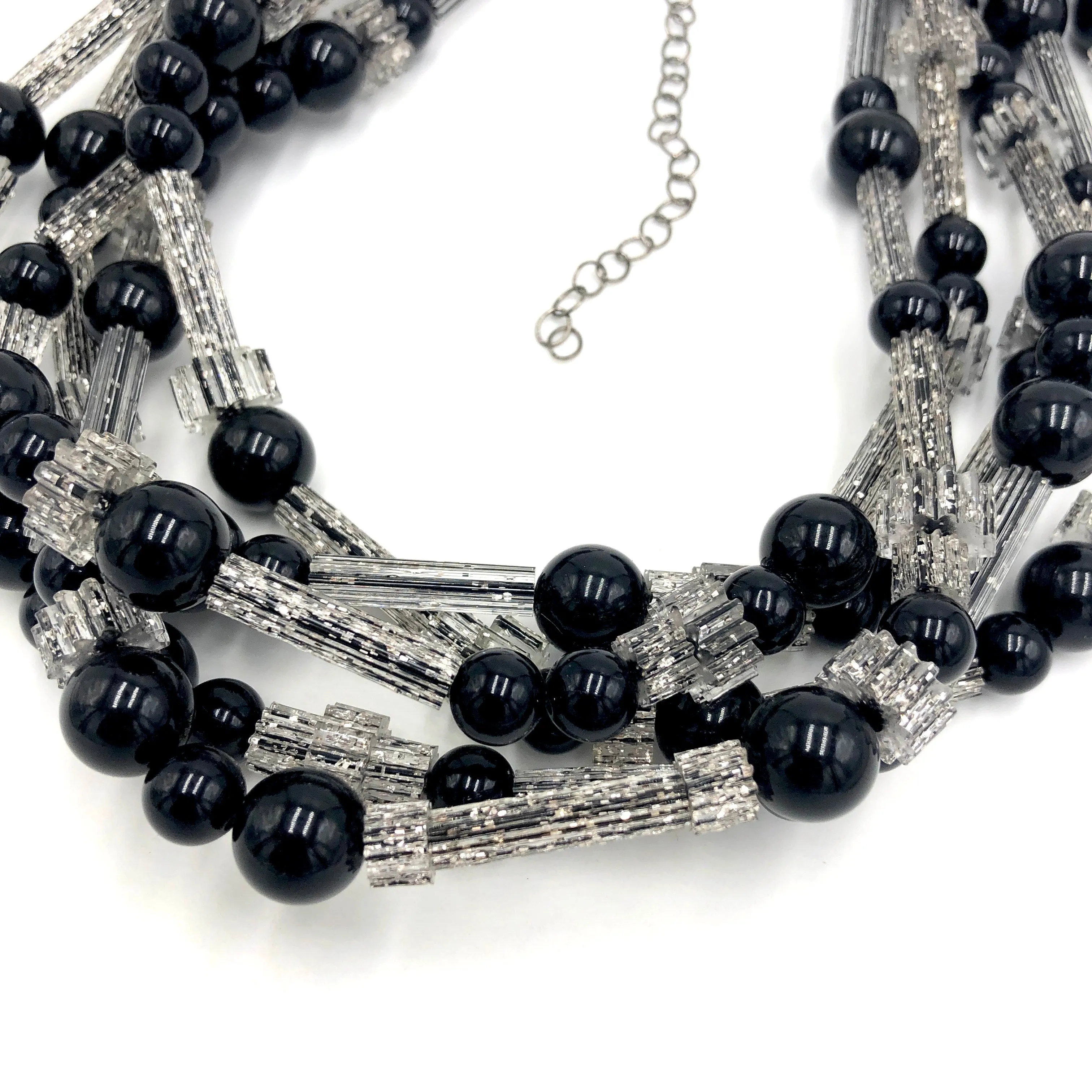 Black & Fractured Sparkle Sylvie Beaded Necklace