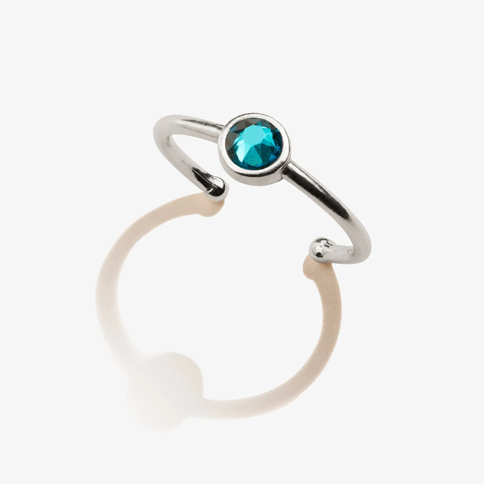 Blue Zircon Birthstone Ring, December