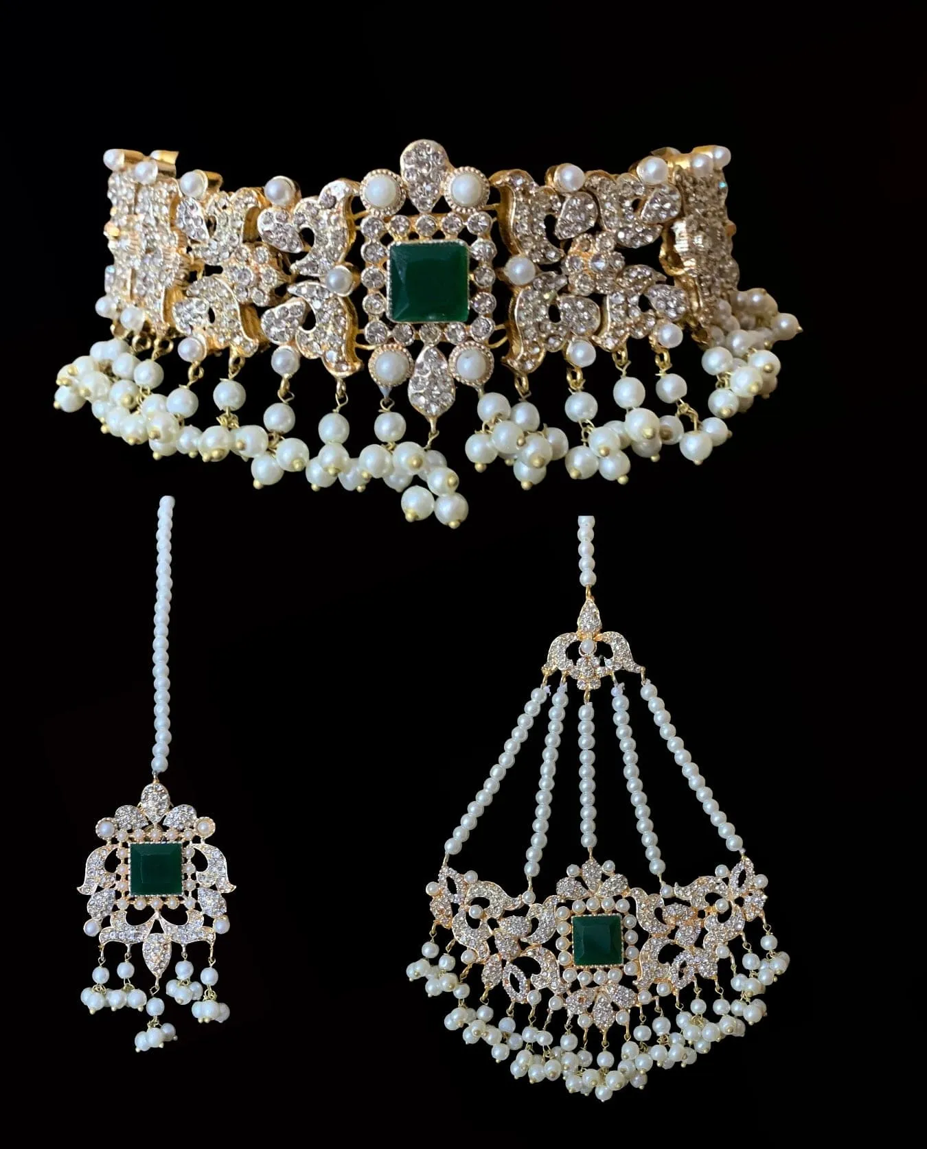 BR13 Anisa bridal set in emeralds( READY TO SHIP)