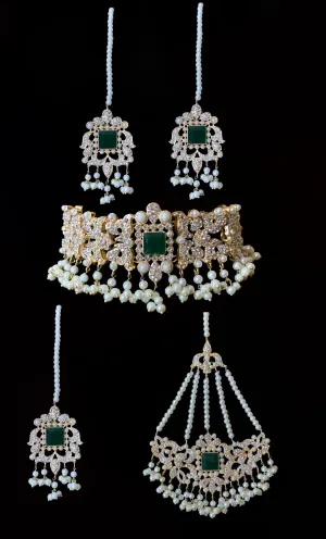 BR13 Anisa bridal set in emeralds( READY TO SHIP)