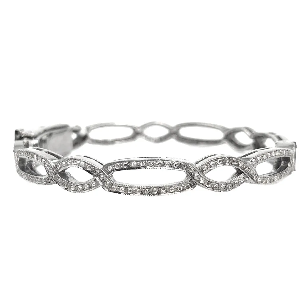 Braide Pave Diamond Bangle