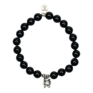 Cauldron | Stone Beaded Charm Bracelet | Onyx - Intention