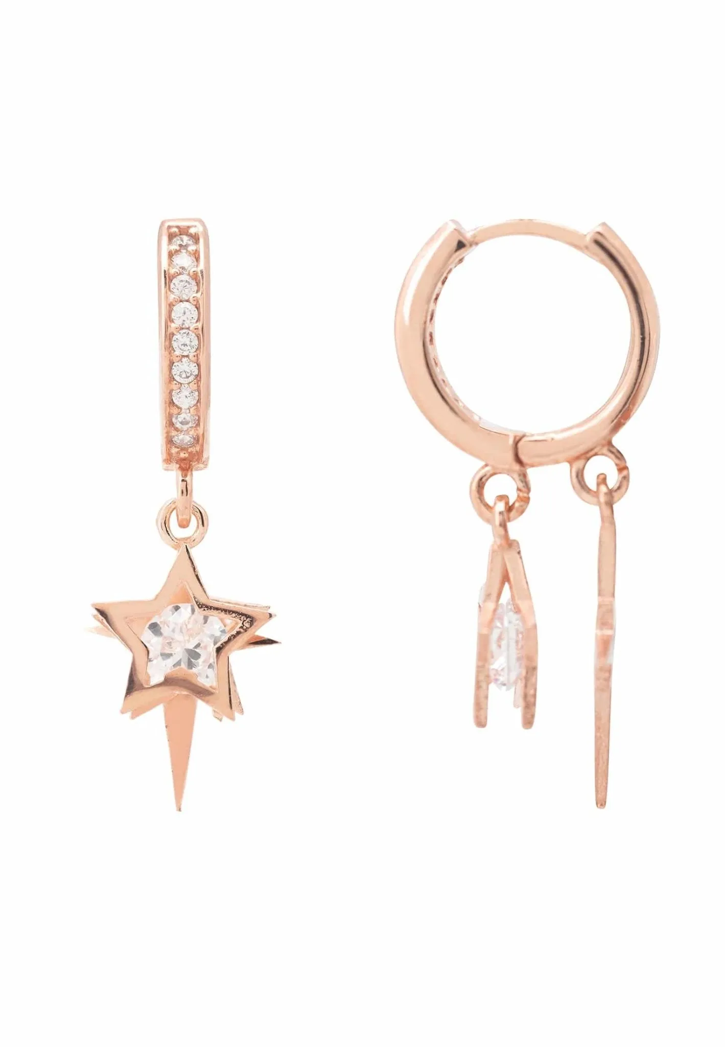 Celestial Huggie Hoops Rosegold