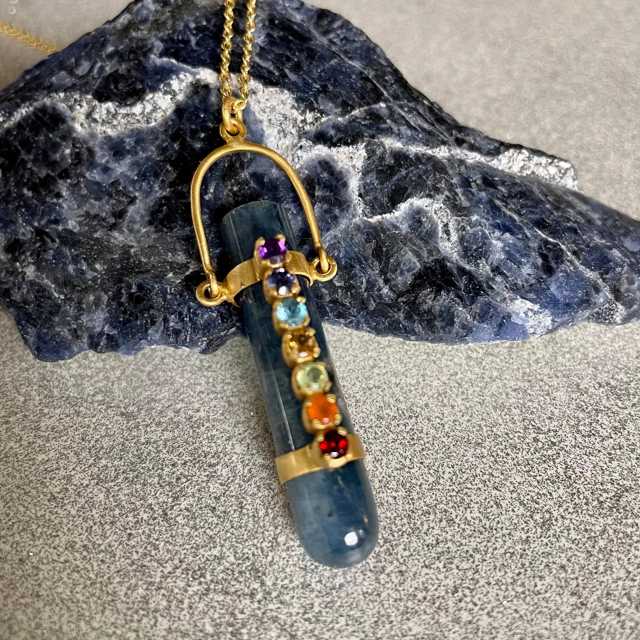 Chakra Necklace With Kyanite