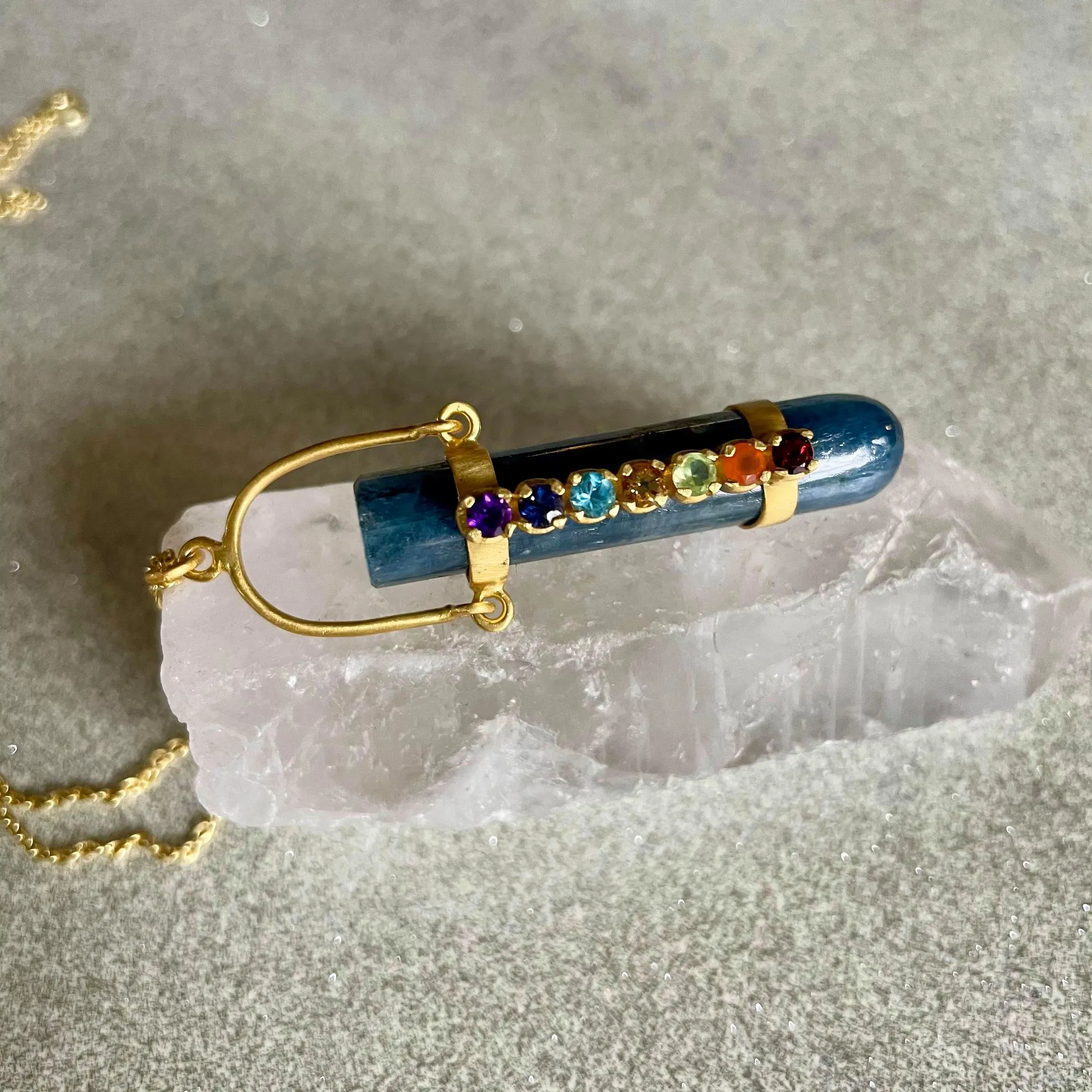 Chakra Necklace With Kyanite