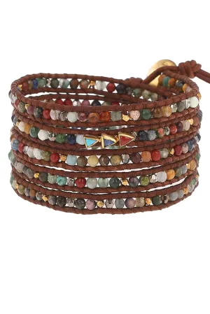 Chan Luu Multi Cabochon Wrap Bracelet