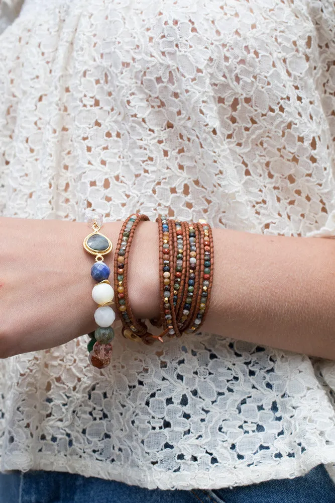 Chan Luu Multi Cabochon Wrap Bracelet