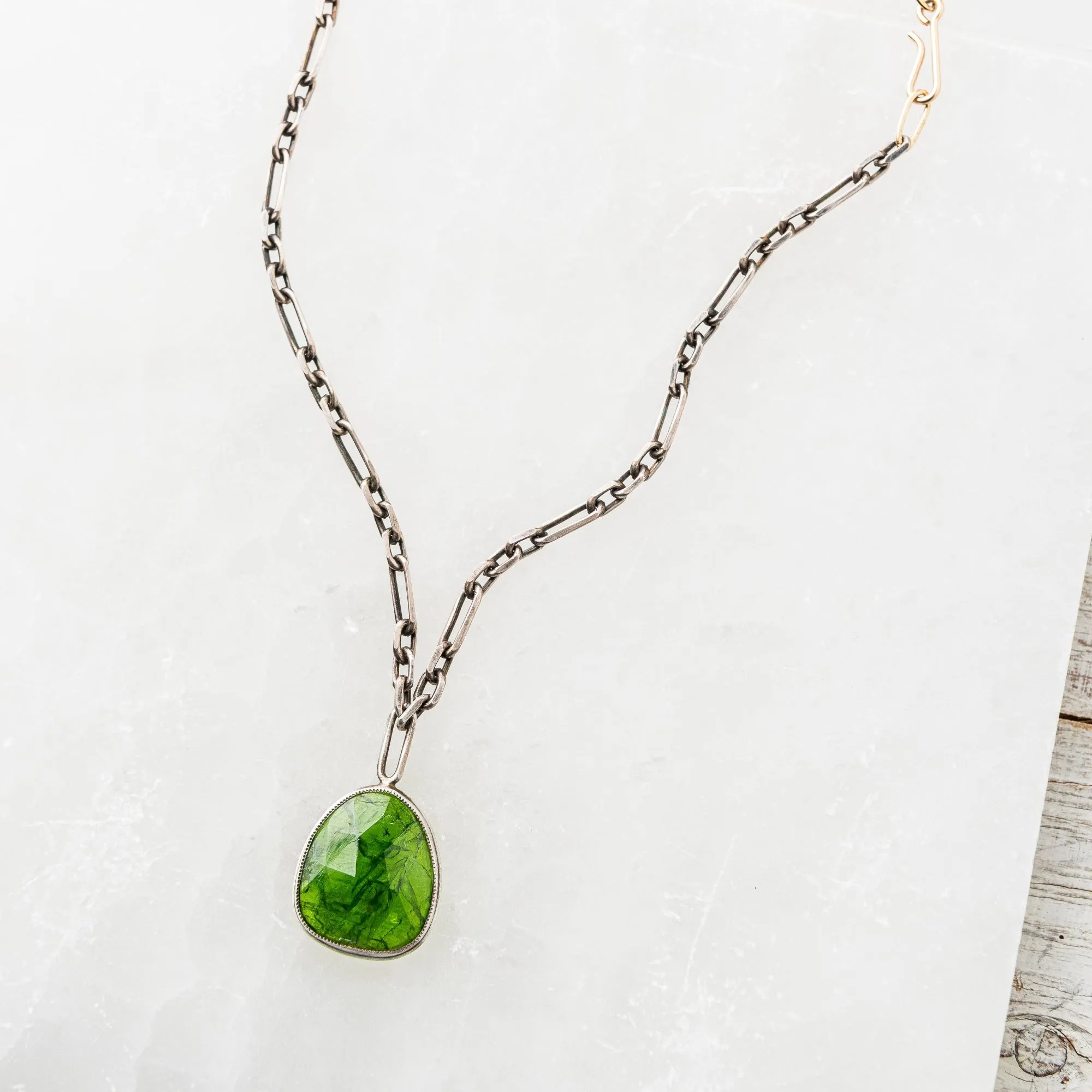 Chrome Diopside Freeform Necklace