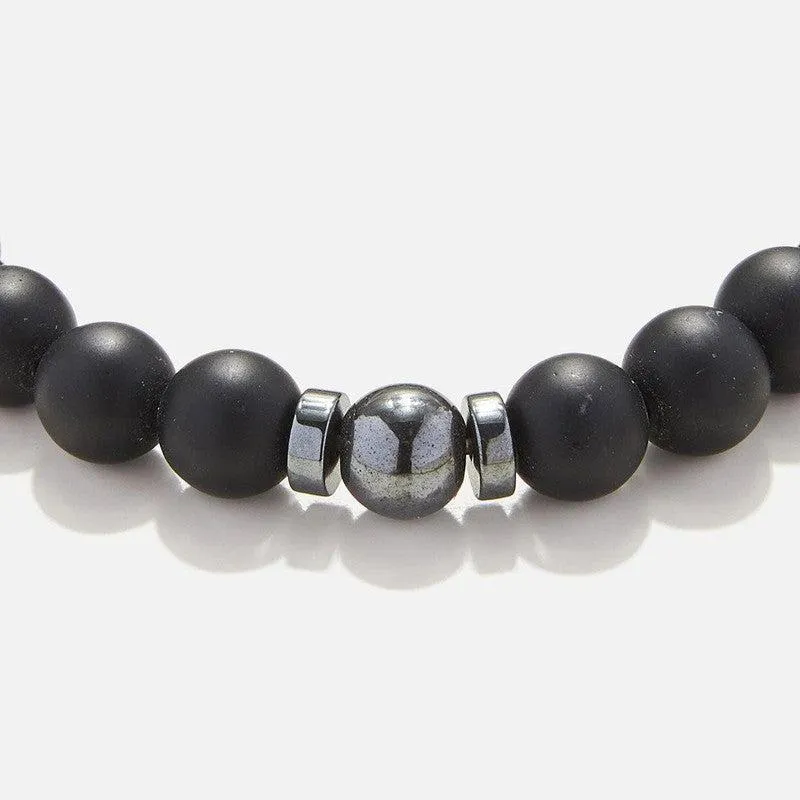 Chrysostomos Handmade Bracelet with Onyx & Hematite