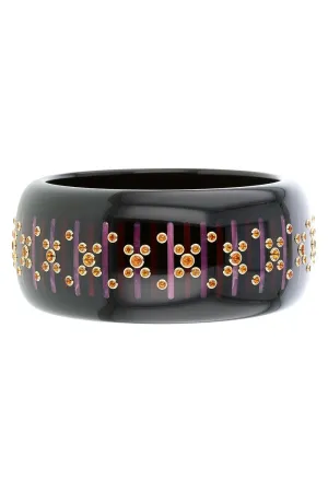 Citrine Black Bakelite Bangle