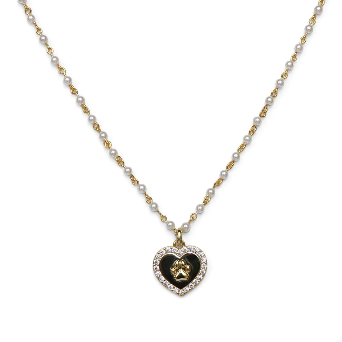 Cloud Haven Faux Pearl Heart Pendant Necklace